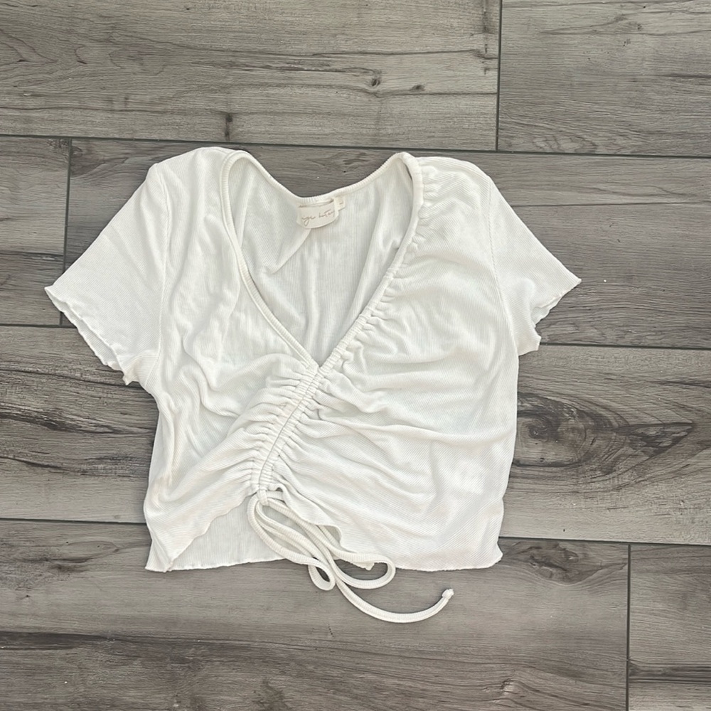 White tie top crop